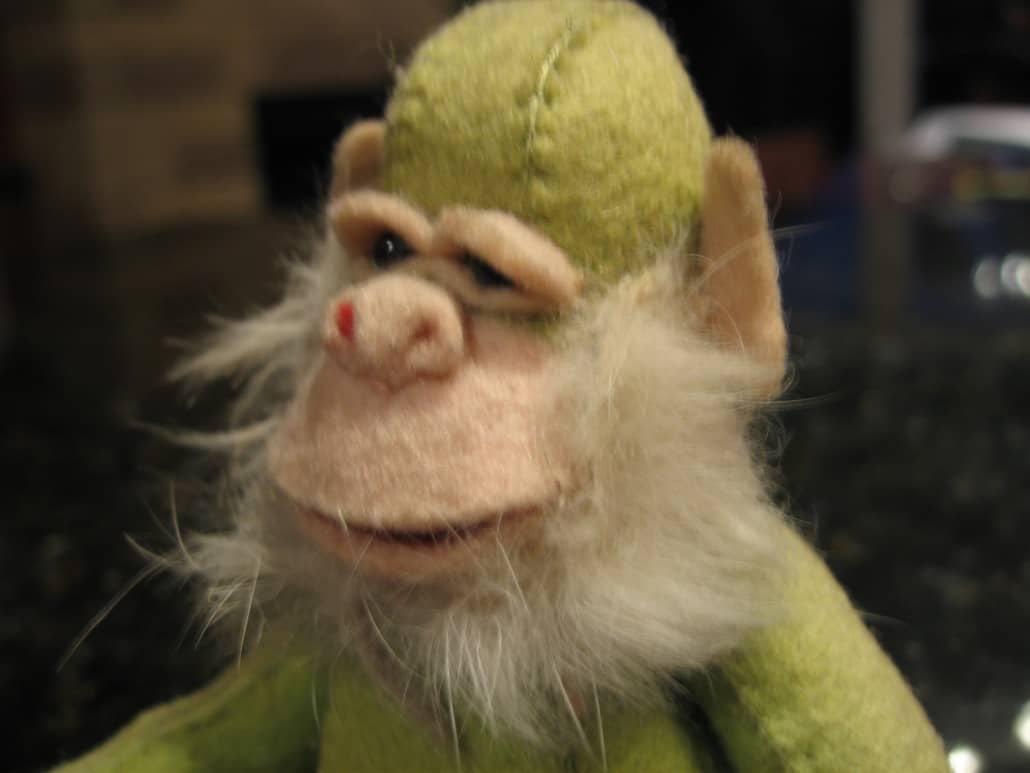 Green Monkey Records' green sock monkey mascot
