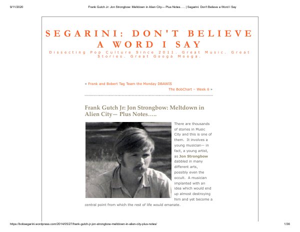 First page of 't Believe a Word I Say