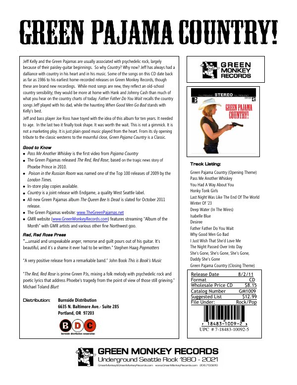 First page of GM1009 PJ Country-1 Sheet