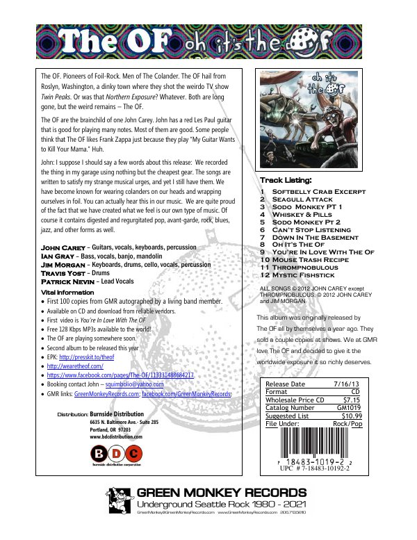First page of GM1019 The OF -1-Sheet