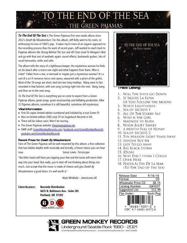 First page of GM1037 PJ_Sea-1_Sheet