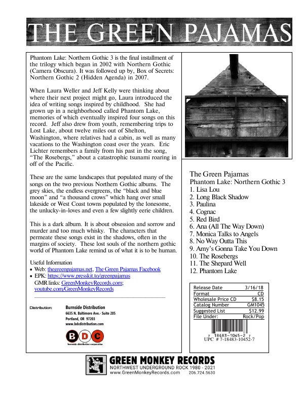 First page of GM1045 Green Pajamas Phantom Lake -1_Sheet