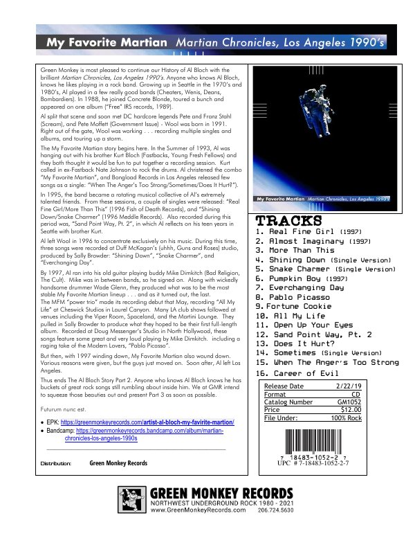 First page of GM1052 My Favorite Martian -1_Sheet