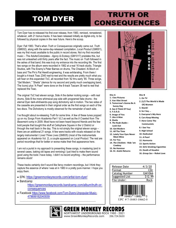 First page of GM1066 Tom Dyer-Truth 1_Sheet