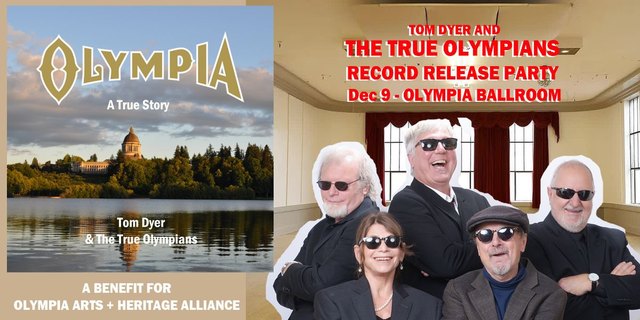 Tom Dyer & The True Olympians picture from the Green Monkey Records newsletter, November 2022