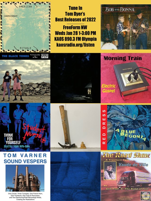 Tom Dyer & The True Olympians picture from the Green Monkey Records newsletter, December 2022