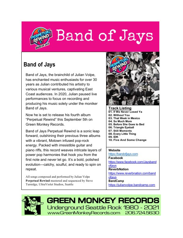 First page of Band Of Jays One Sheet