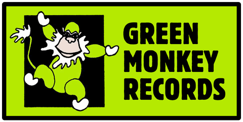 Green Monkey Records logo with the jumping green monkey